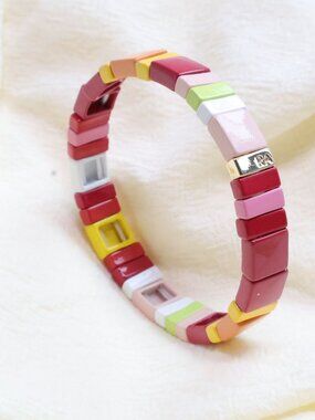 Roxanne Assoulin Rainbow Brite Gold Enamel Stretch Bracelet